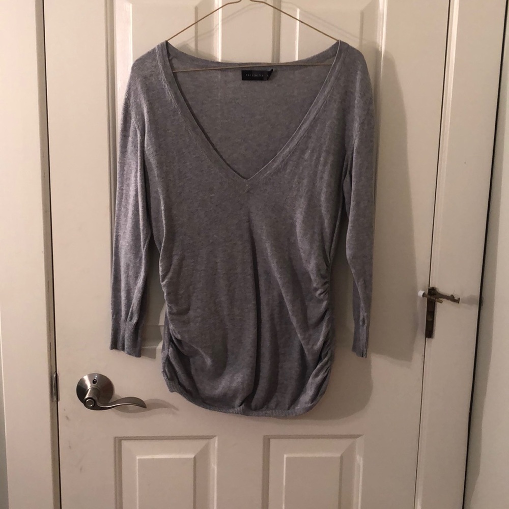 Gray v neck limited sweater